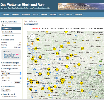 Screenshot von Rhein-/Ruhrwetter