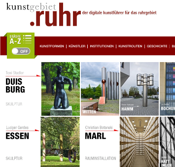 Screenshot von kunstgebiet.ruhr