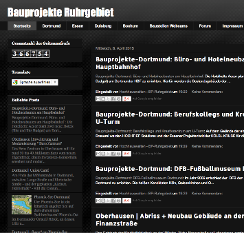 Screenshot von Bauprojekte Ruhrgebiet