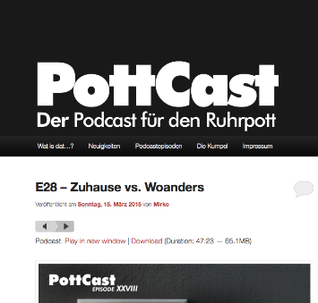 Screenshot von PottCast